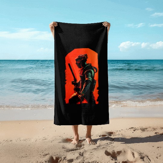 Steampunk Samurai Beach Towels