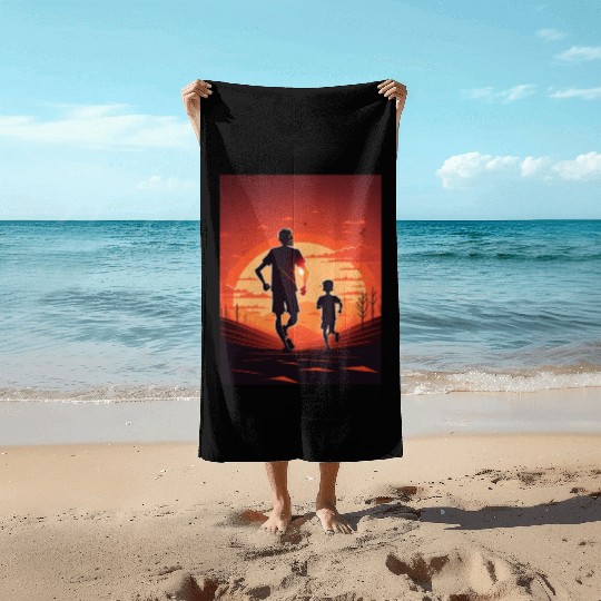 Running Exercise for Fitness Enthusiasts Father Beach Towels