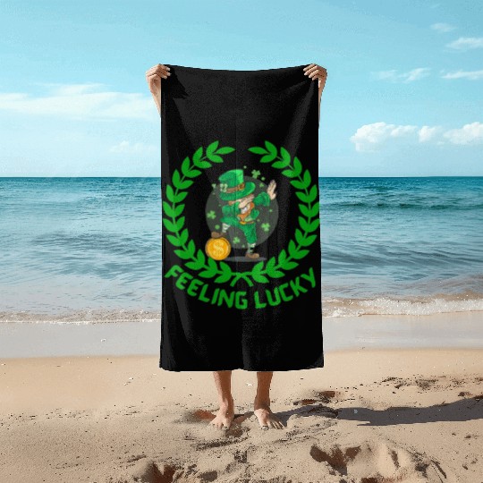 St Patricks day special feeling lucky Beach Towels