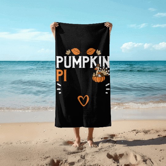 Pumpkin Pi - Thanksgiving Beach Towels