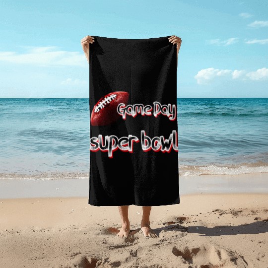 super bowl sunday Beach Towels