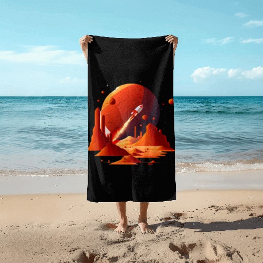 Vintage Space Science Mars Fiction Geek Solar Beach Towels