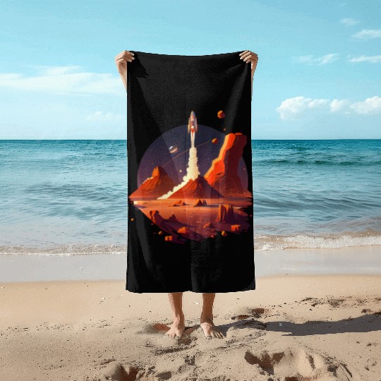 Vintage Space Science Mars Fiction Geek Solar Beach Towels