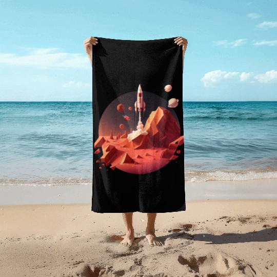 Vintage Space Science Mars Fiction Geek Solar Beach Towels