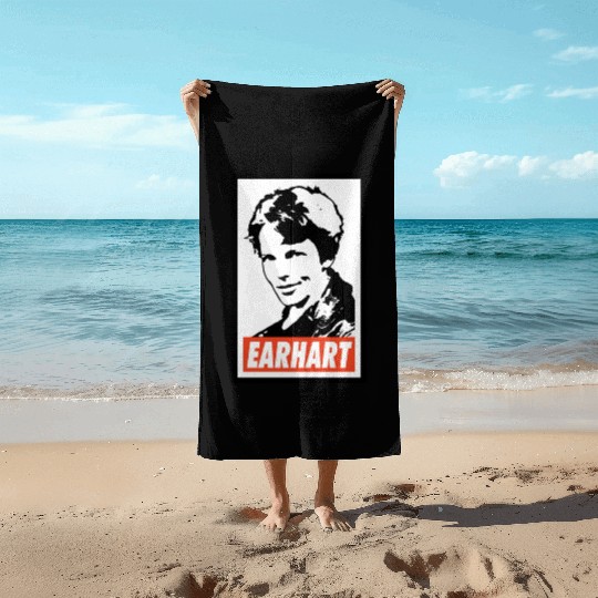 Amelia Earhart Beach Towels