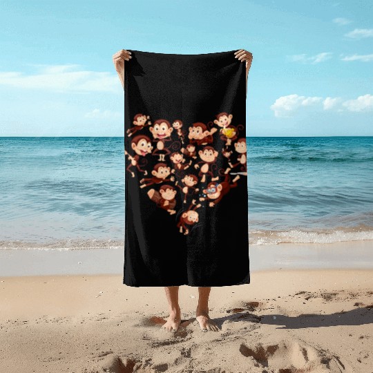 chimpanzee monkey Beach Towels