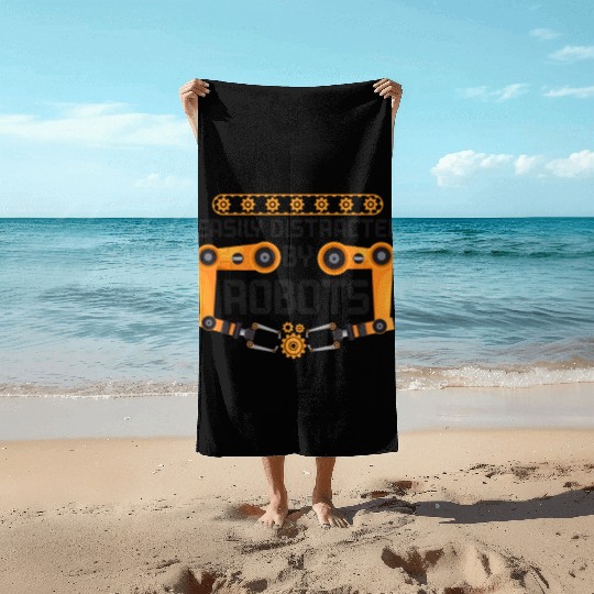 Robot Robotics Engineer Easily Beach Towels