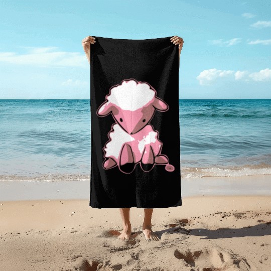 Milo the sad sheep Beach Towels