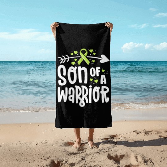 Son Of A Warrior Lymphoma Cancer Awareness Family Beach Towels