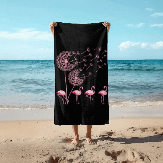 Flower Dandelion Tropical Bird Pink Flamingo Beach Towels