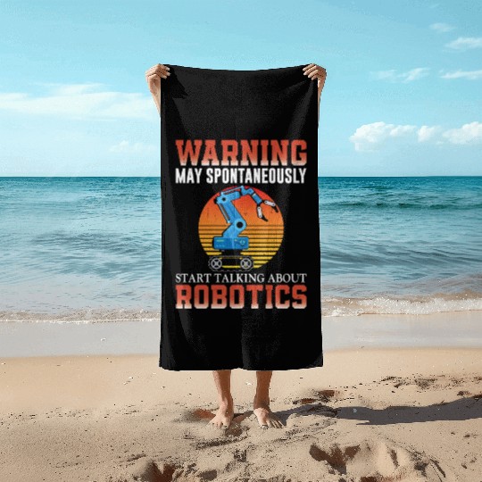 Robot Robotics Engineer Retro Beach Towels