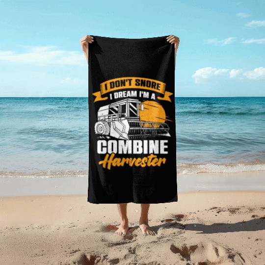 Combine Harvester Driver Farming Farm Farmer Gift Beach Towels