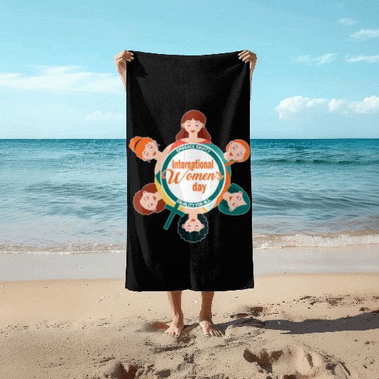 International Women's Day: Equality, Embrace Equit Beach Towels