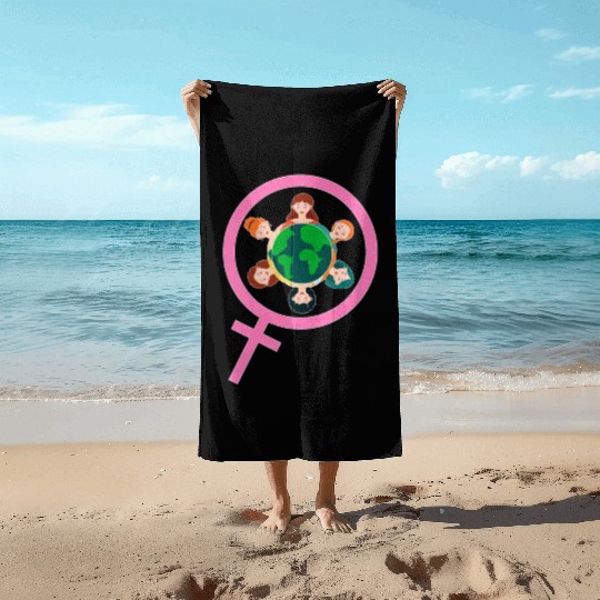 International Women's Day Embrace Equity Beach Towels