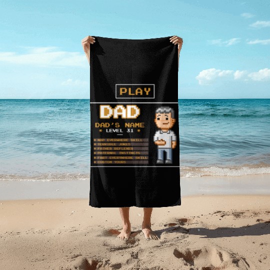 play dad - father's day gift Beach Towels