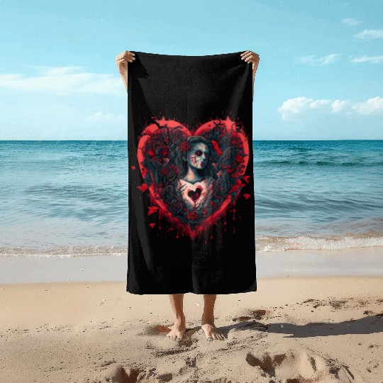 Bloody Valentine Beach Towels