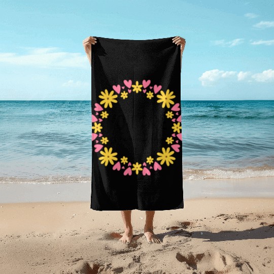 You Are Enough - Flower Crown Beach Towels