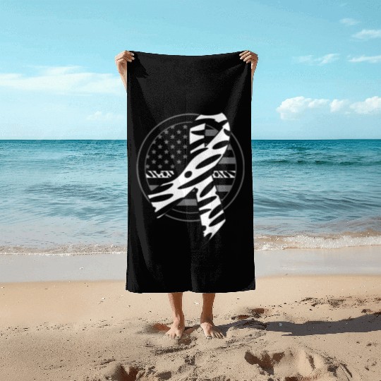 USA Flag Carcinoid Cancer Awareness Beat Cancer Beach Towels