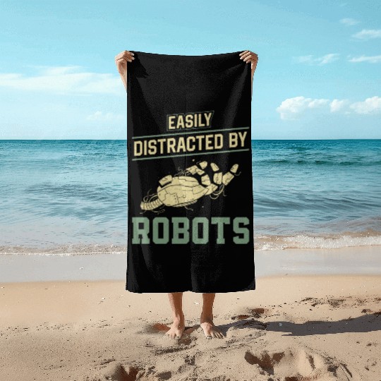 Robot Robotics Engineer Easily Beach Towels