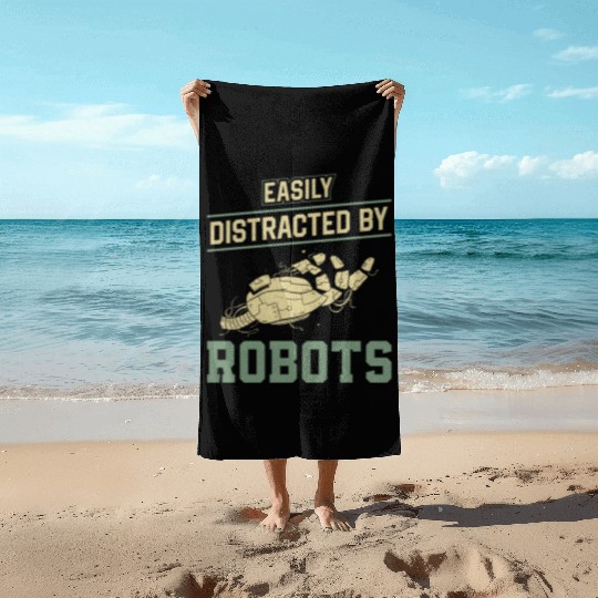 Robot Robotics Engineer Easily Beach Towels