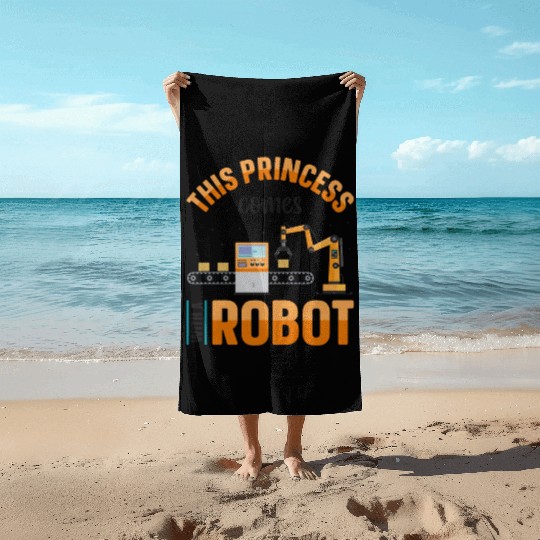 Robot Robotics Engineer Female Beach Towels