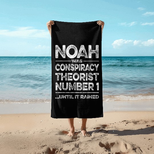 Funny Noah Conspiracy Theory & Realist Meme Libert Beach Towels