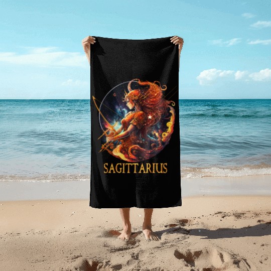 Embrace Your Sagittarius Identity: Sagittarius Pri Beach Towels