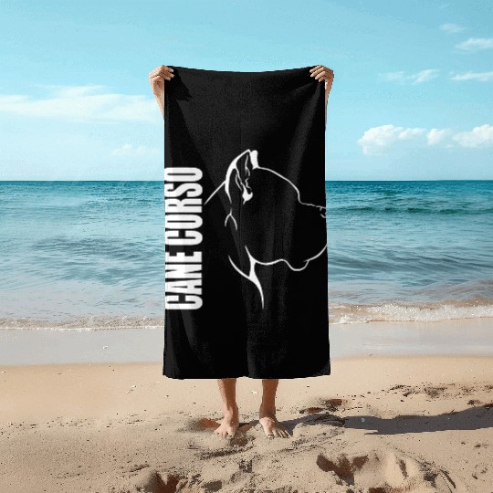 Proud Cane Corso Profile dog mom Beach Towels