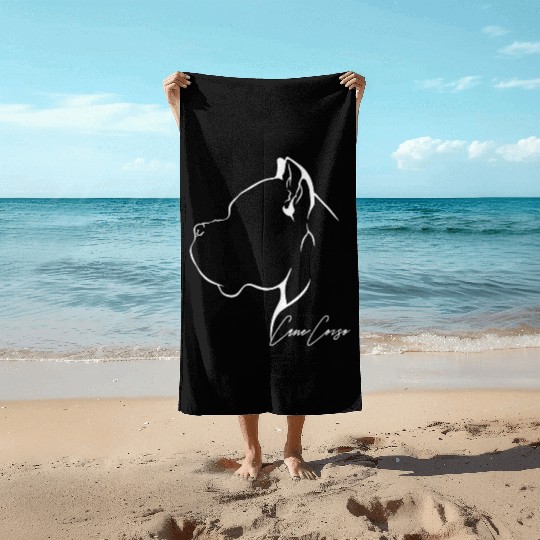 Proud Cane Corso Profile dog mom Beach Towels
