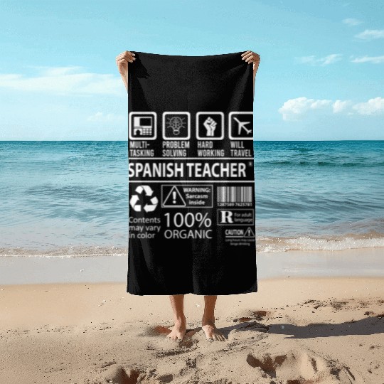 Spanish Teacher Beach Towels - Multitasking Job Gift It