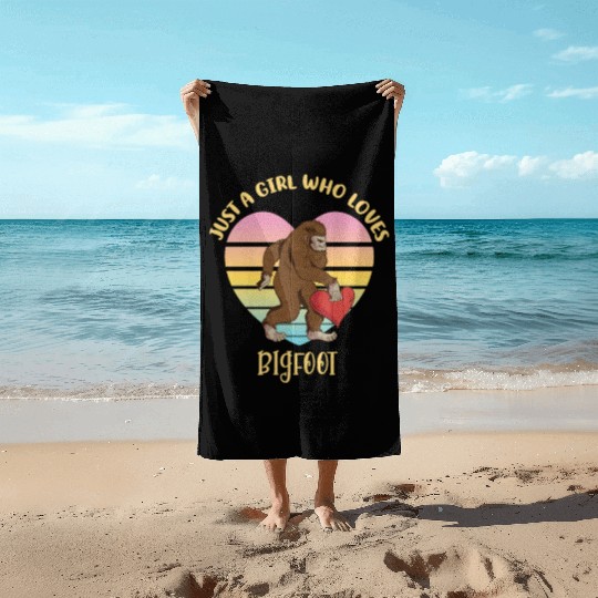 Just A Girl Who Loves Bigfoot Beach Towels