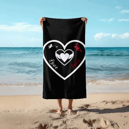 Valentines Day Beach Towels