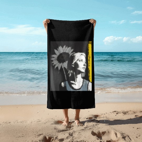 Art Painting Lover Sunflower Girl Art Painting Beach Towels