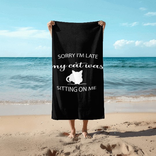 Cute Cat Lover Cat Mam Funny Cat Mom Animal Lover Beach Towels