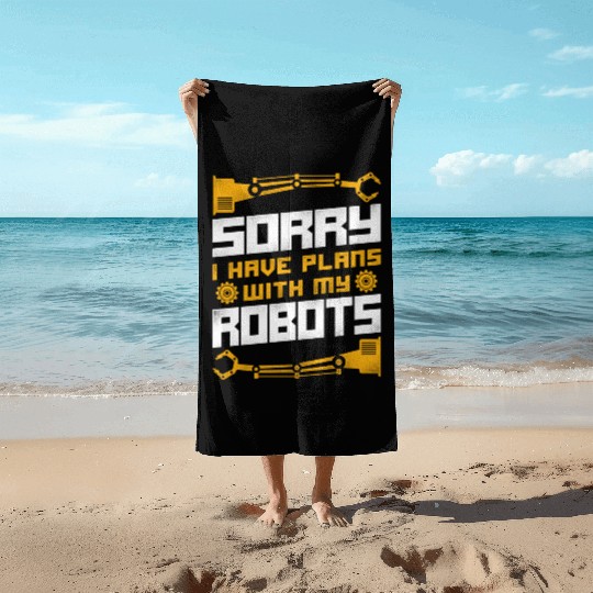 Robot Robotics Engineer Vintage Beach Towels