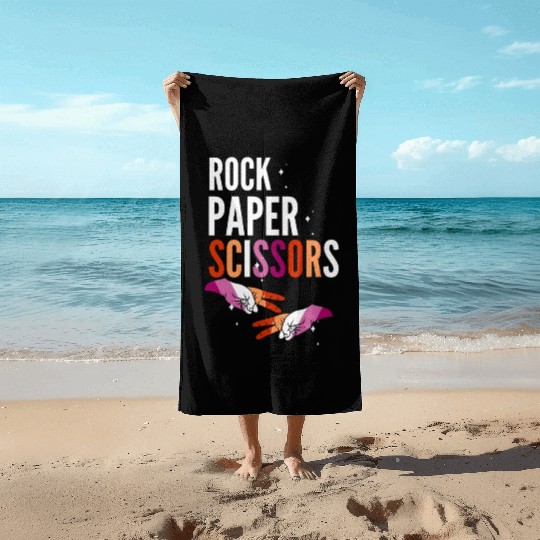 Rock Paper Scissors Lesbian LGBT Pride Lesbian Beach Towels