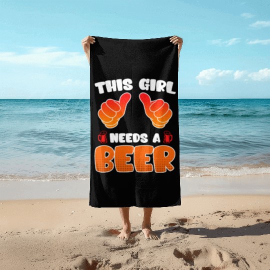 This girl needs a beer vacation Spring Break Beach Towels