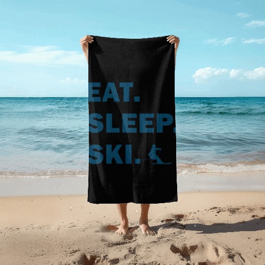 Skiing and Snowboarding - Eat Sleep Ski Beach Towels