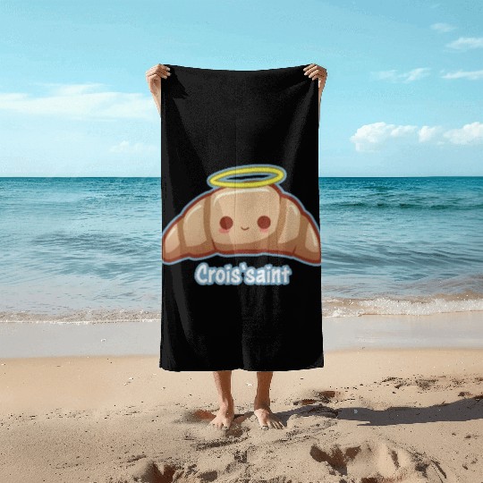 Croissaint - innocent croissant Beach Towels