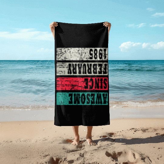 Retro Birthday Year Vintage 1985 Beach Towels