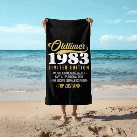 40th Birthday Vintage 1983 Beach Towels