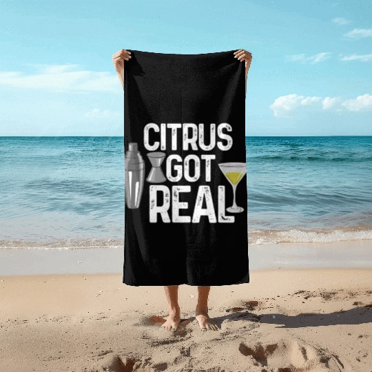 Citrus got real bartender Beach Towels