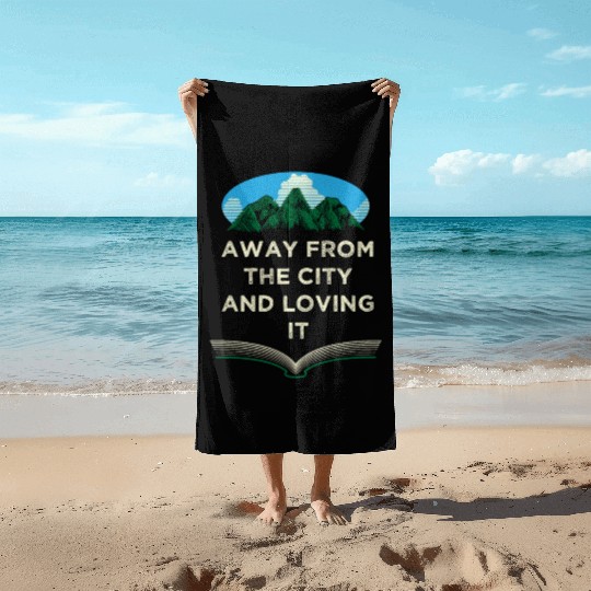 Away From the City Camping Wildlife Camper Outdoor Beach Towels