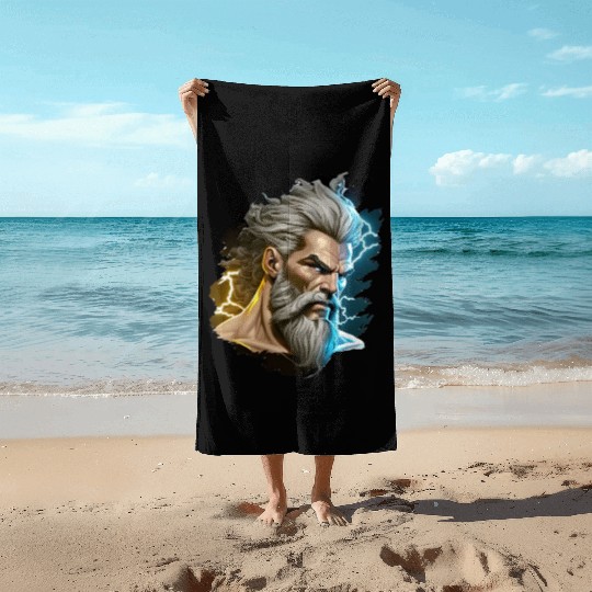 The sticker could feature the silhouette of Zeus Beach Towels