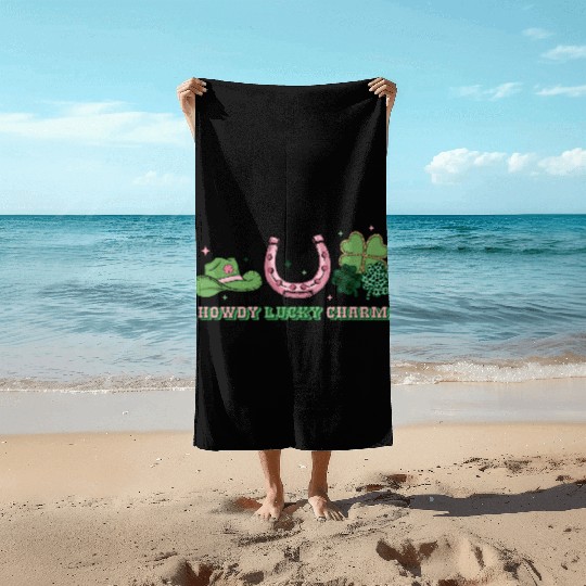 Howdy lucky charm Beach Towels