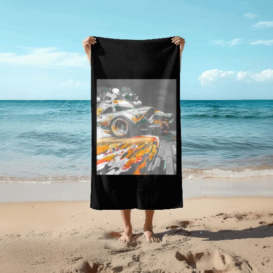 Car Muscle Car Vintage Retro classic car Beach Towels
