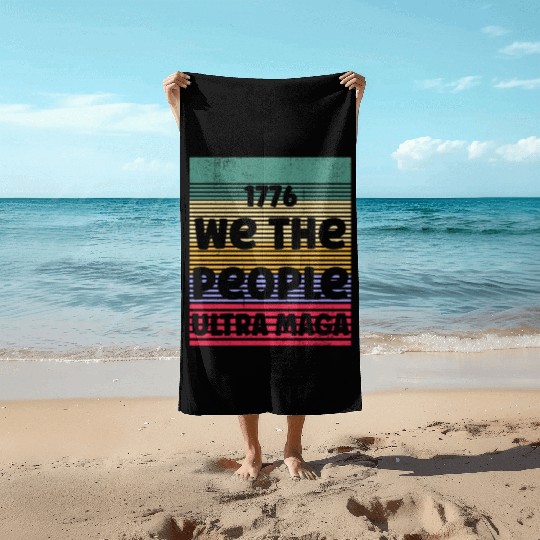 1776 We The People Ultra Retro Vintage Sunset Beach Towels