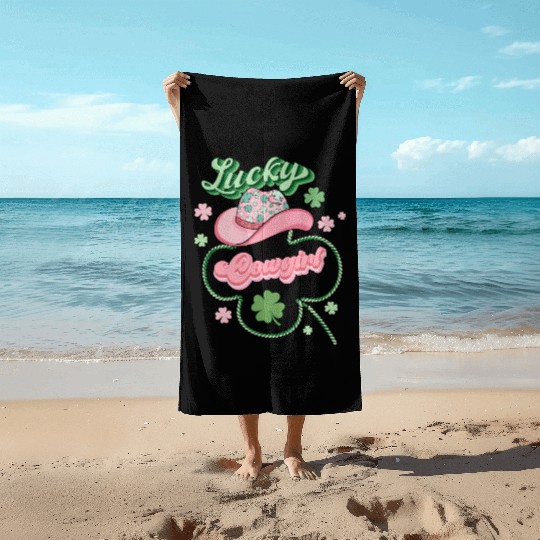 Lucky Cowgirl Beach Towels