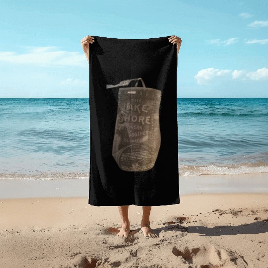 Lakeshore and Michigan shore train Beach Towels