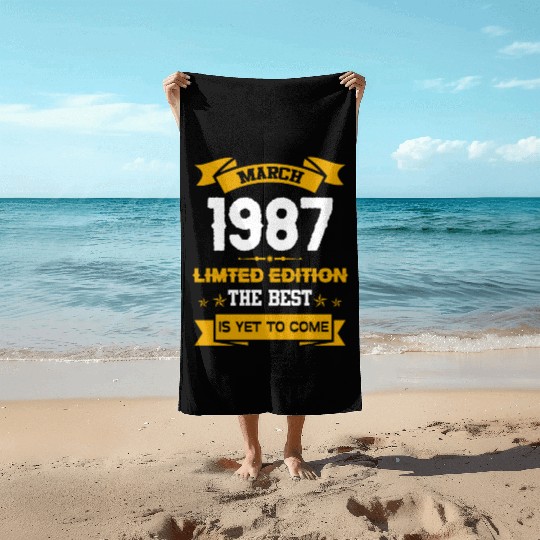 March 1987 Birthday Surprise Beach Towels